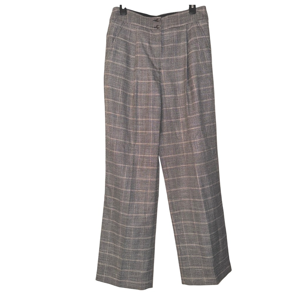 EXPRESS Trouser Super High Rise Plaid Wide Leg‎ Pants Size 10R